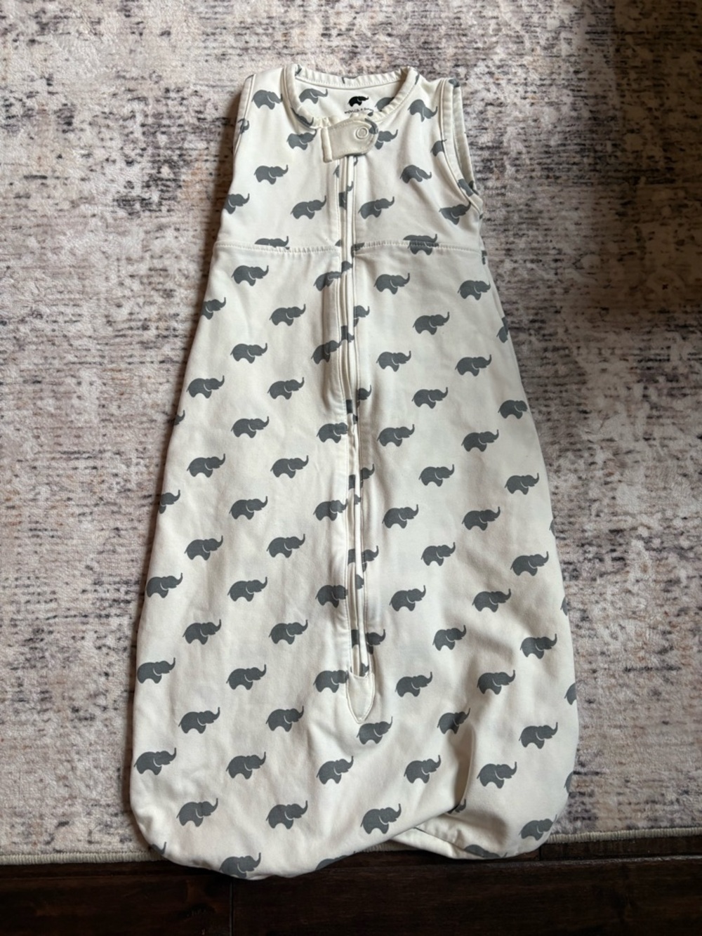 Monica + Andy Sleep Sack with Gray Elephant Print